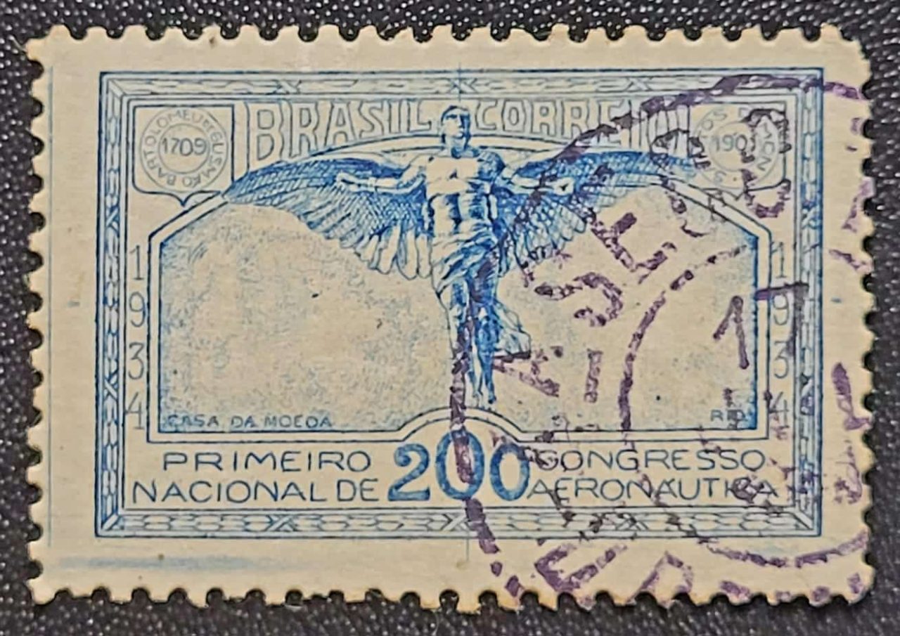 | Casa do Colecionador Comemorativos - RHM C0065 (Usado) 200 Réis - Congresso Nacional de Areonáutica São Paulo/SP - 15/04/1934 (Selos do Brasil)