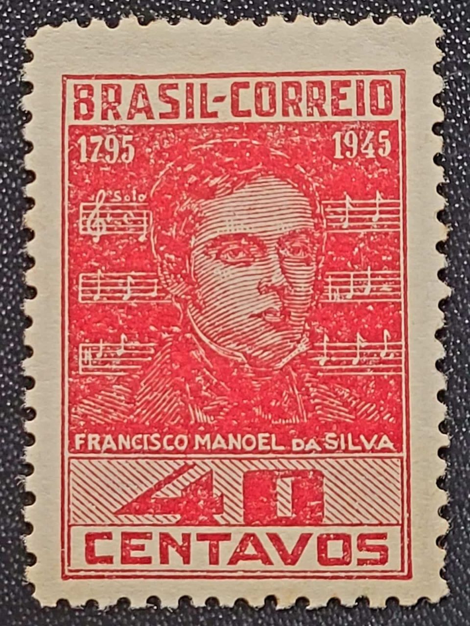 | Casa do Colecionador Comemorativos - RHM C0204 (Novo - Mint) 150 Anos do Nascimento de Francisco Manoel da Silva (1795-1865) 30/05/1945