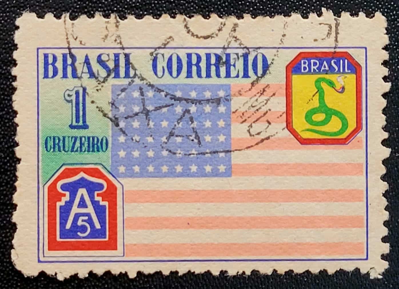 | Casa do Colecionador Comemorativos - RHM C0208 (Usado) 1 Cr$ - FEB - 18/07/1945 (Selos do Brasil)