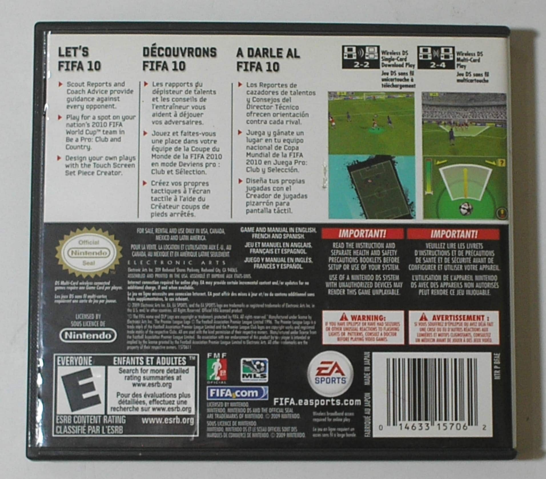 | Casa do Colecionador Jogo de futebol - Fifa Soccer 10 = Original Jogo para Nintendo Ds =