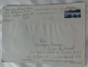 241C Envelope postal circulado EUA ao Brasil 2010. Parque Wyoming.