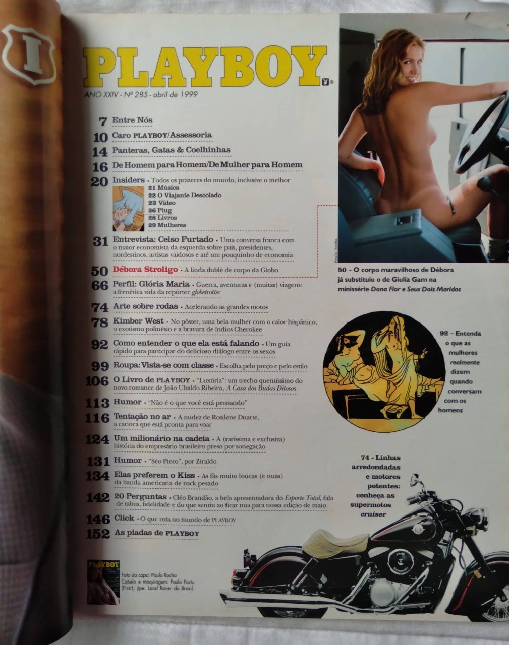 | Casa do Colecionador 241Q Revista Playboy 285. Débora Stroligo e poster de Kimber West.