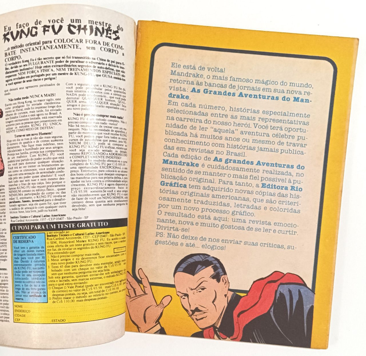 | Casa do Colecionador As Grandes Aventuras do MandraKe # 1 e 2, formatinho, RGE 1988. HQ/Gibi