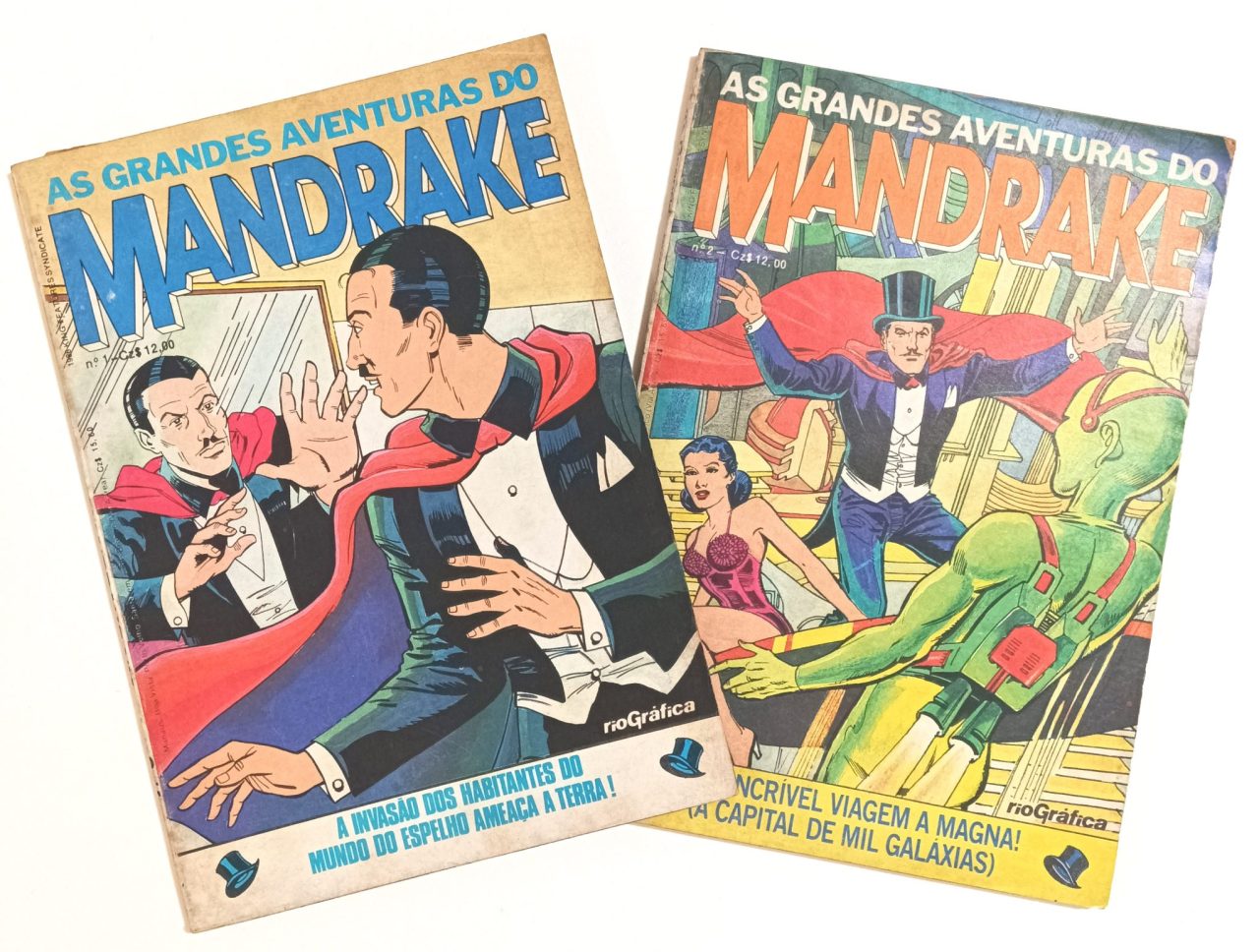 | Casa do Colecionador As Grandes Aventuras do MandraKe # 1 e 2, formatinho, RGE 1988. HQ/Gibi