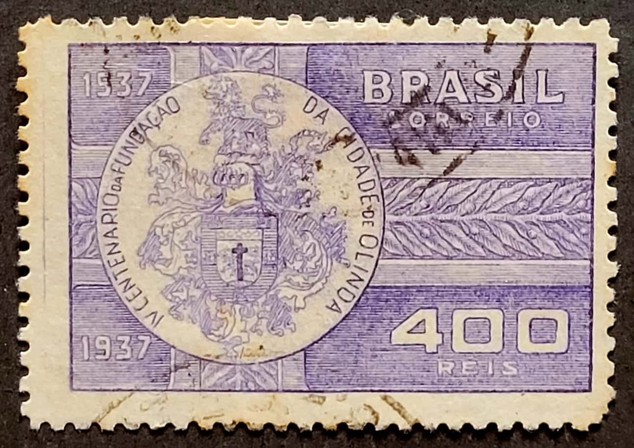 | Casa do Colecionador Comemorativos - RHM C0128 (Usado) 400 Réis - 4º Centenário de Olinda/PE - 24//01/1938 (Selos do Brasil)