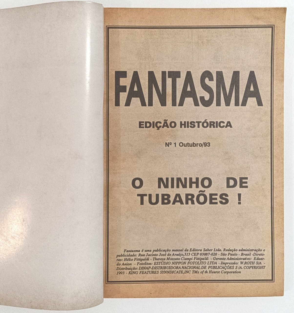 | Casa do Colecionador Fantasma Edição Histórica #1,3,5,7 (formatinho) Saber 1993/4. HQ/Gibi