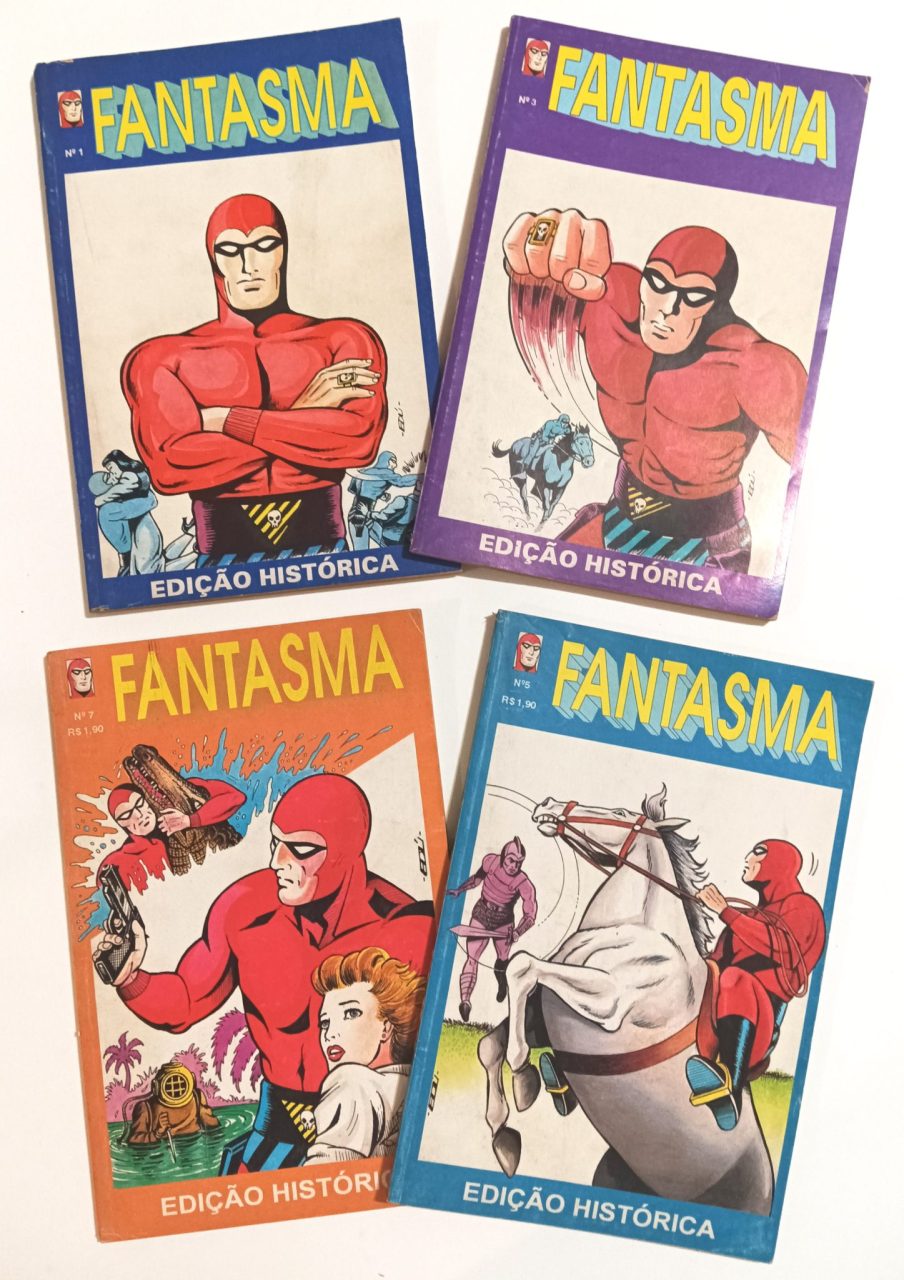 | Casa do Colecionador Fantasma Edição Histórica #1,3,5,7 (formatinho) Saber 1993/4. HQ/Gibi