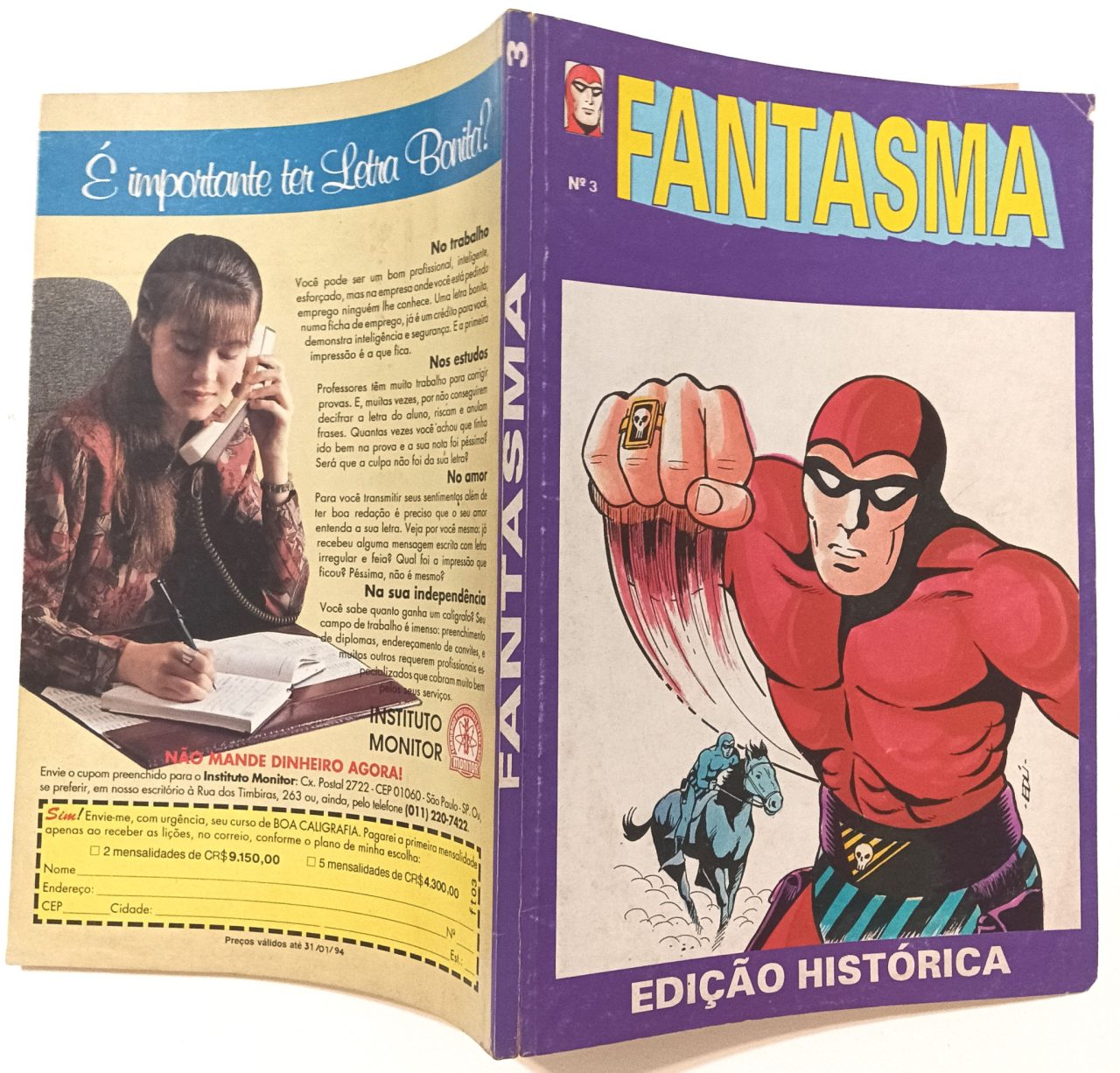 | Casa do Colecionador Fantasma Edição Histórica #1,3,5,7 (formatinho) Saber 1993/4. HQ/Gibi