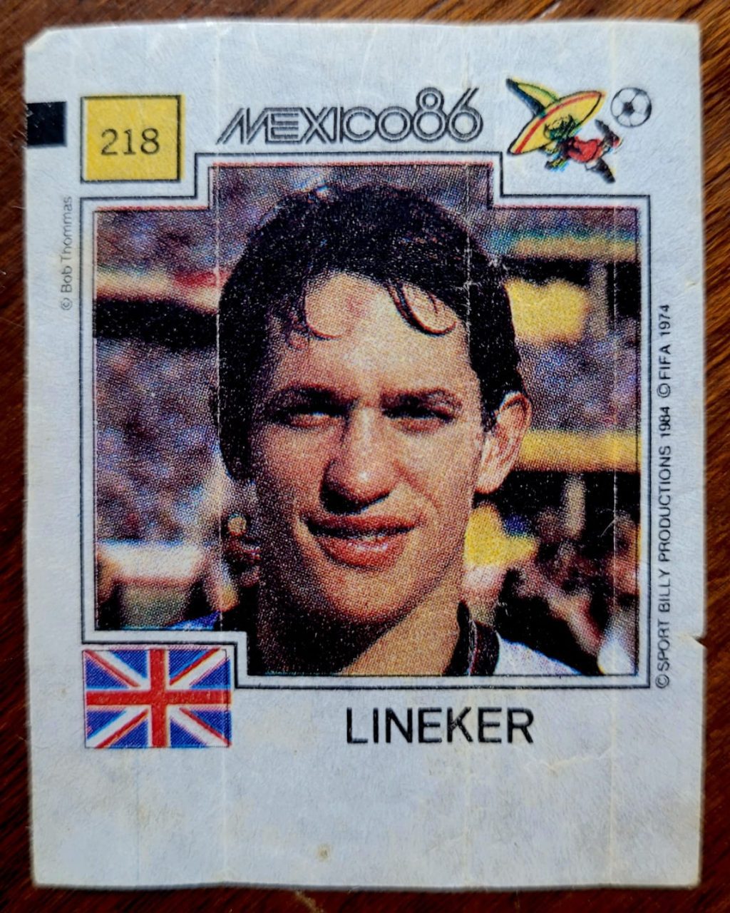 | Casa do Colecionador Figurinha Ping Pong - México 86 - Nº 218 - Inglaterra - Lineker