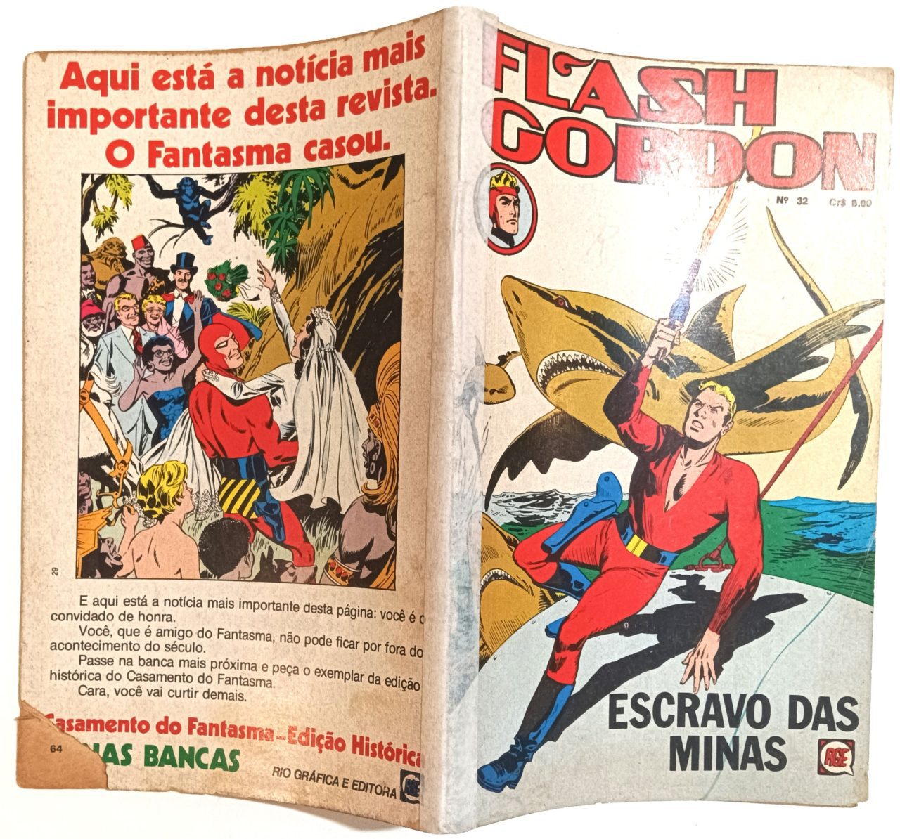 | Casa do Colecionador Flash Gordon nº 32 segunda série, formatinho, RGE 1978. HQ/Gibi