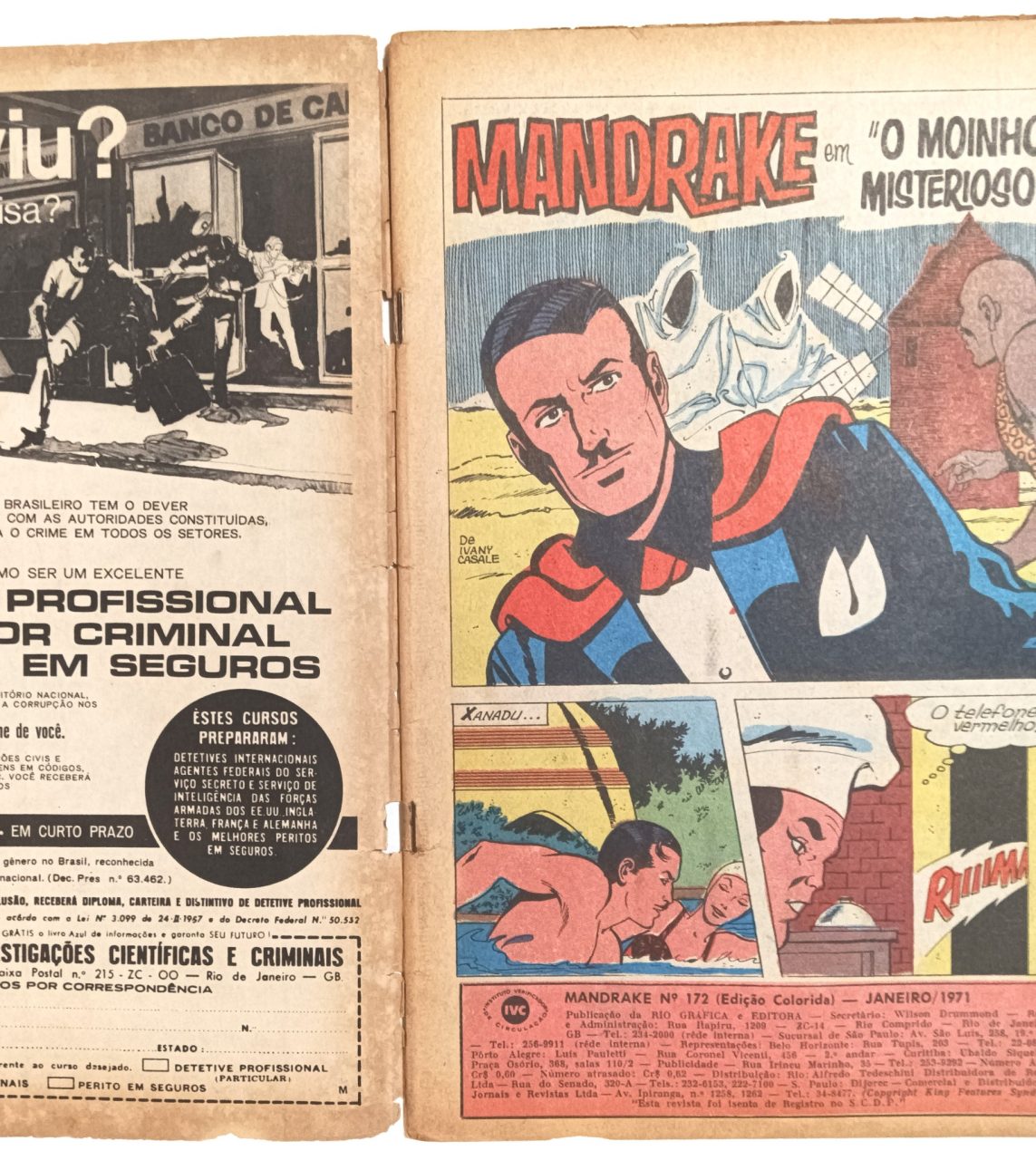 | Casa do Colecionador Mandrake #172 RGE 1971. HQ/Gibi