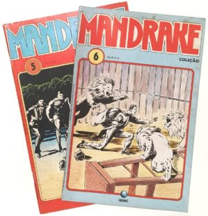 Mandrake coleção #5 e 6 Globo/1990. HQ/Gibi