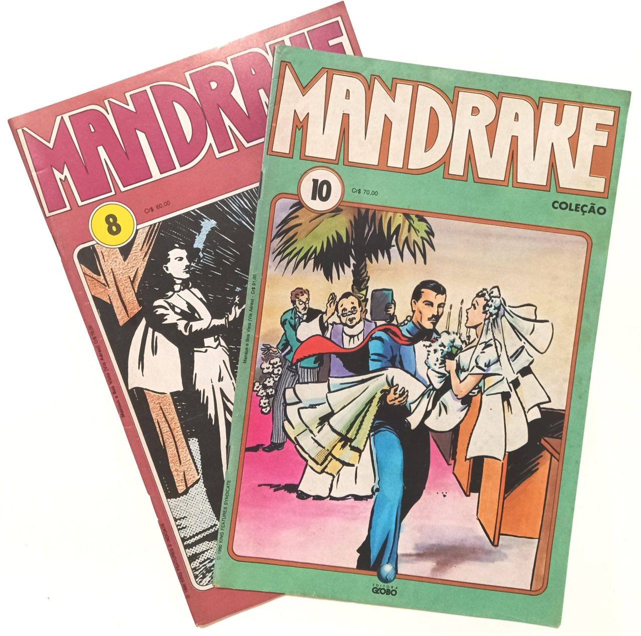 | Casa do Colecionador Mandrake coleção #8 e10 Globo/1990. HQ/Gibi