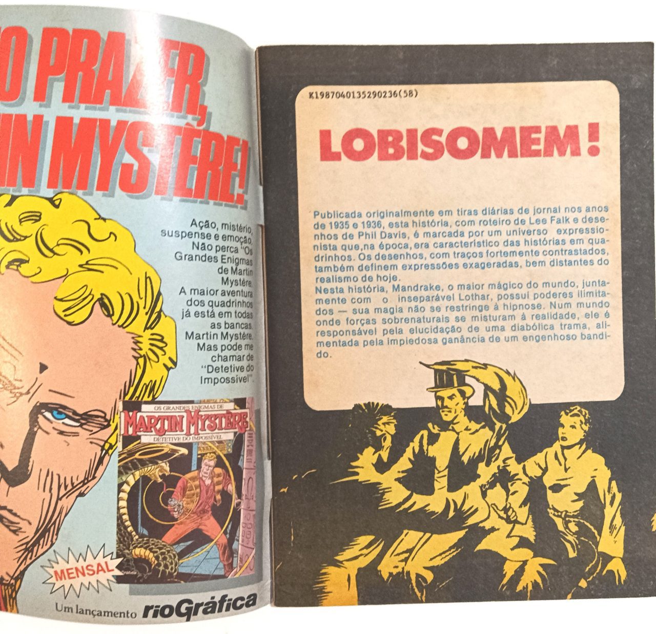| Casa do Colecionador Mandrake Especial #3,4,7,8 e 26, formatinho, RGE 1987/ 89. HQ/Gibi