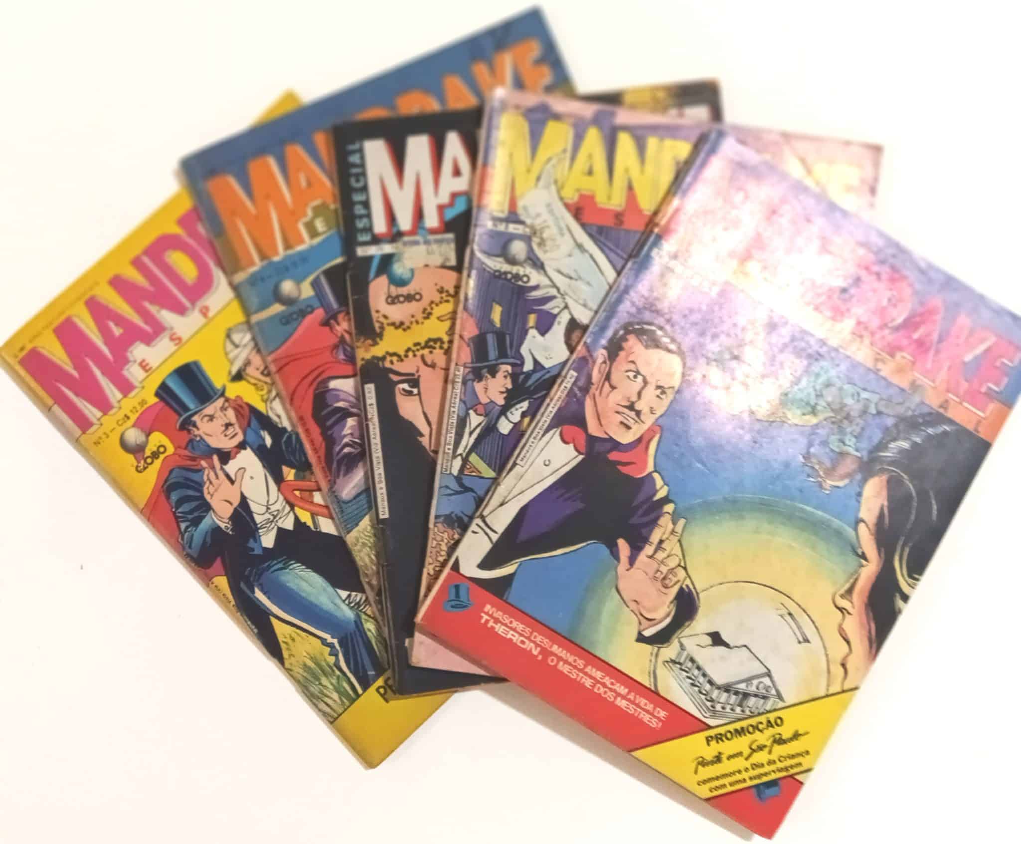 | Casa do Colecionador Mandrake Especial #3,4,7,8 e 26, formatinho, RGE 1987/ 89. HQ/Gibi