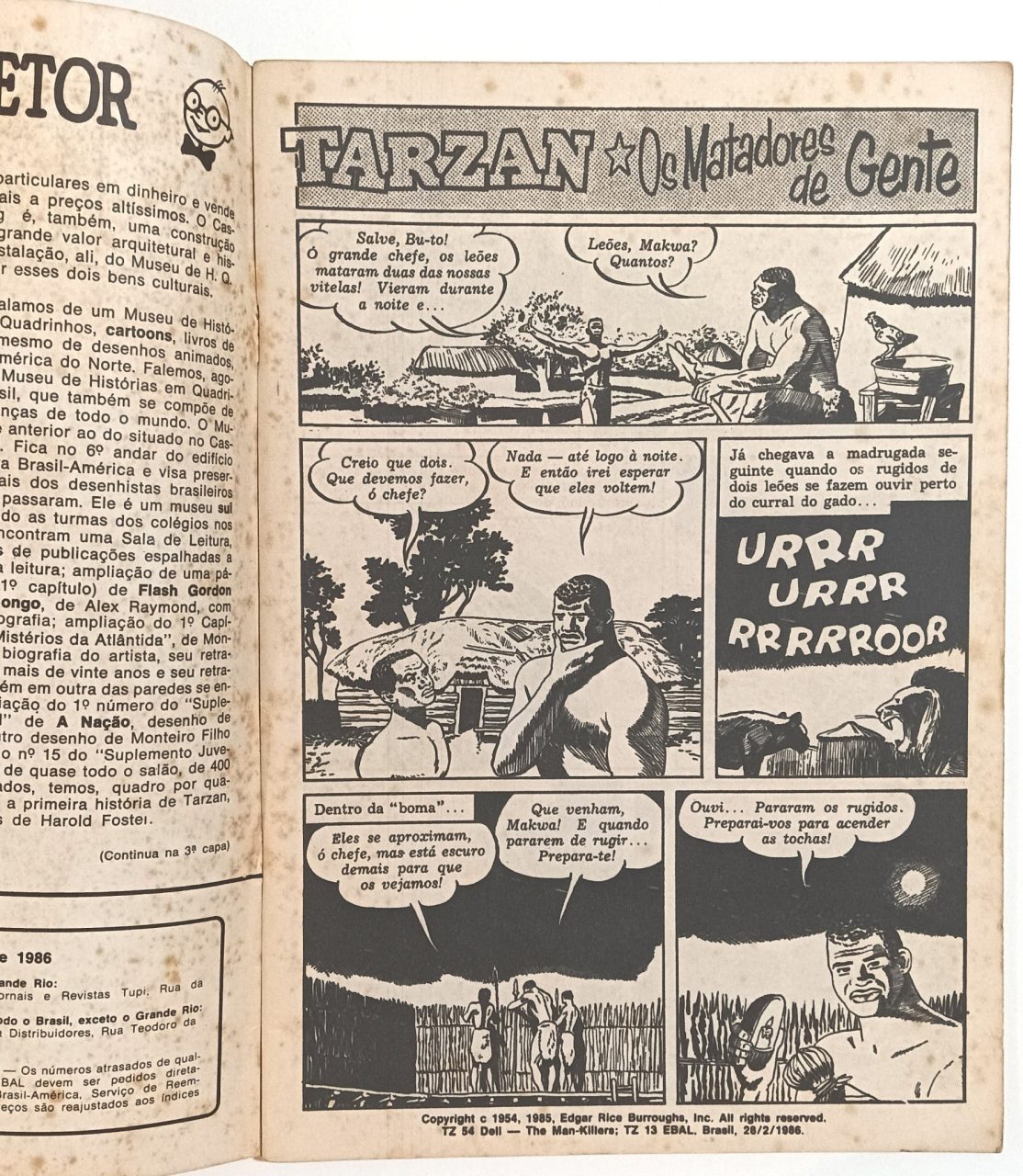 | Casa do Colecionador Tarzan nº 13, 12ª série, Ebal -1986. HQ/Gibi