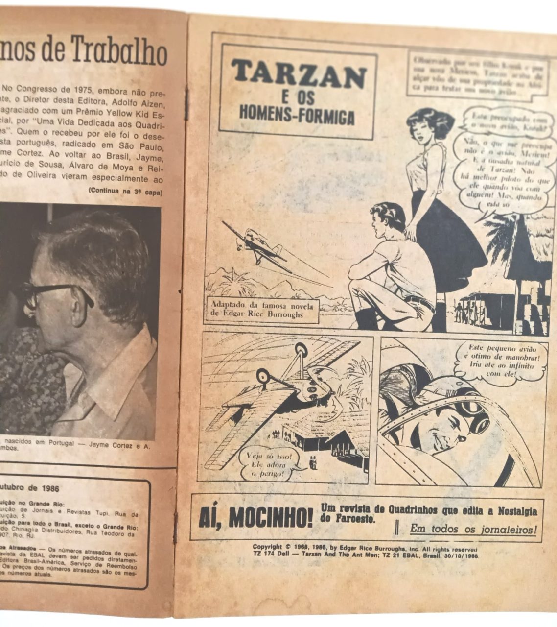 | Casa do Colecionador Tarzan nº 21, 12ª série, Ebal -1986. HQ/Gibi