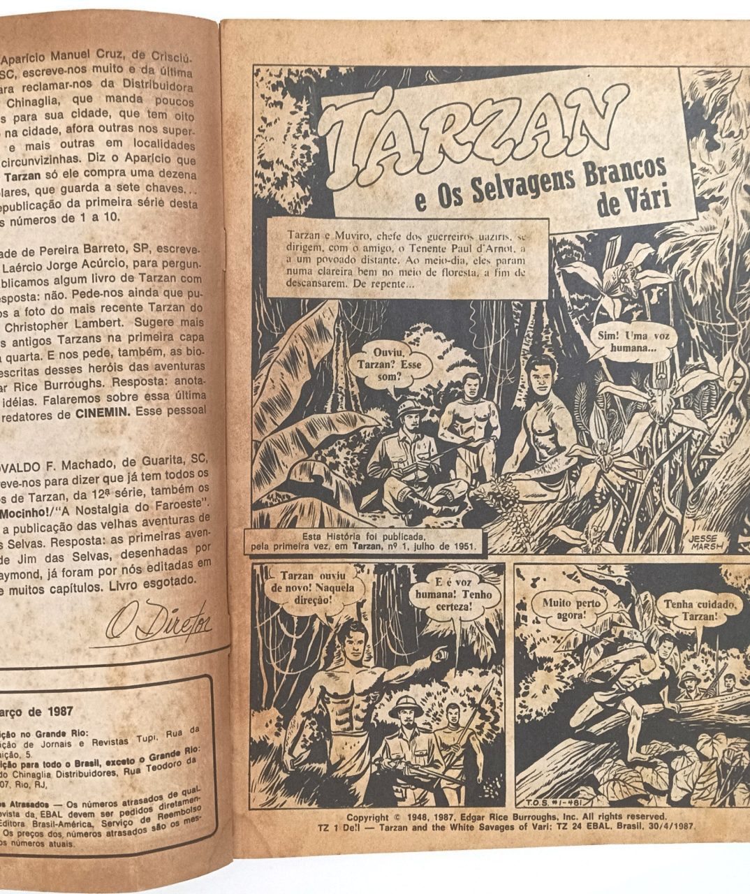 | Casa do Colecionador Tarzan nº 24, 12ª série, Ebal -1987. HQ/Gibi