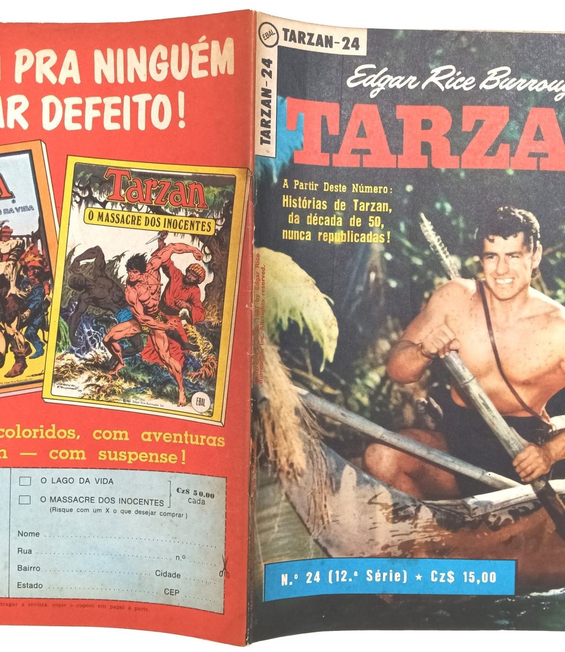 | Casa do Colecionador Tarzan nº 24, 12ª série, Ebal -1987. HQ/Gibi