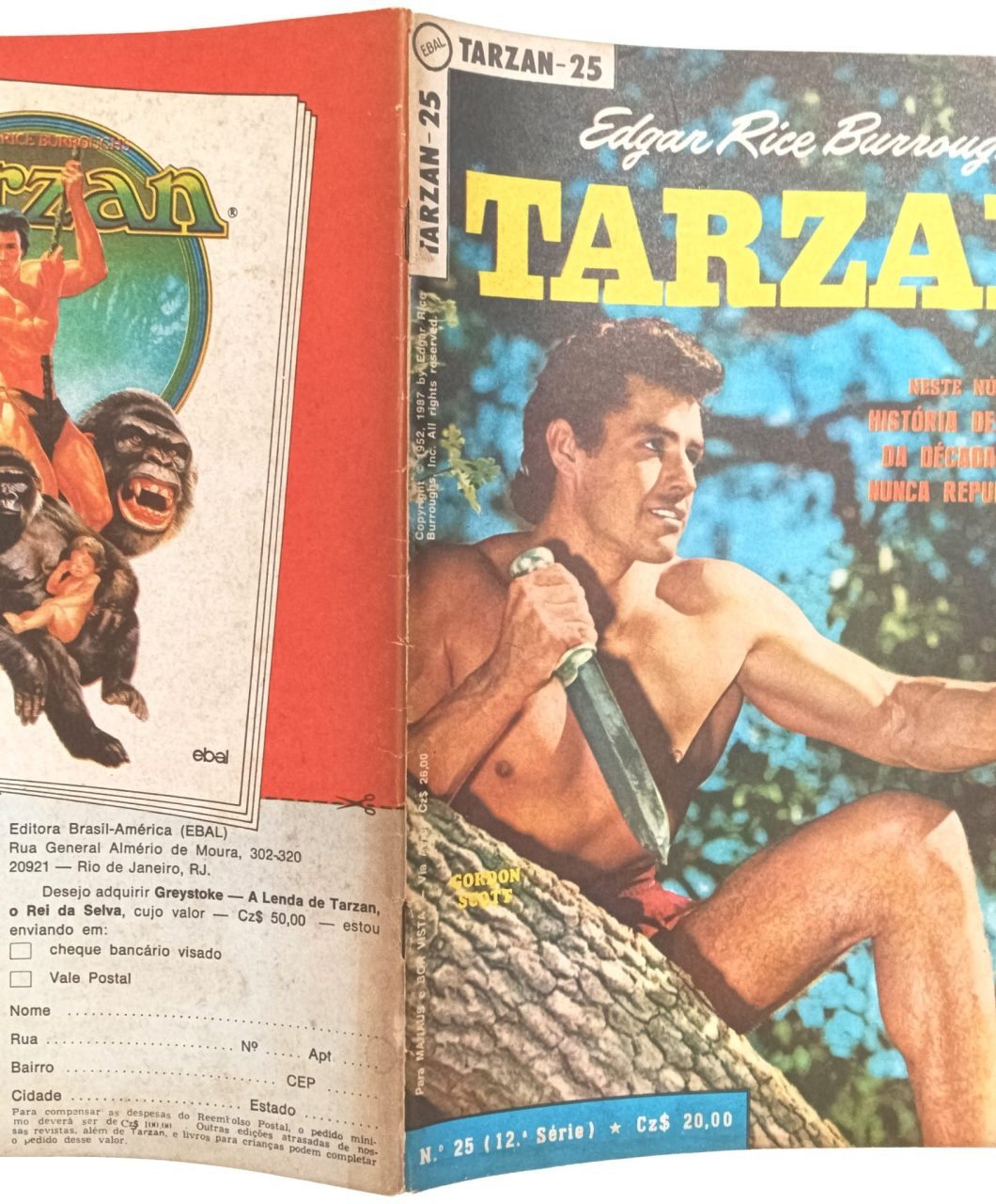 | Casa do Colecionador Tarzan nº 25, 12ª série, Ebal -1987. HQ/Gibi