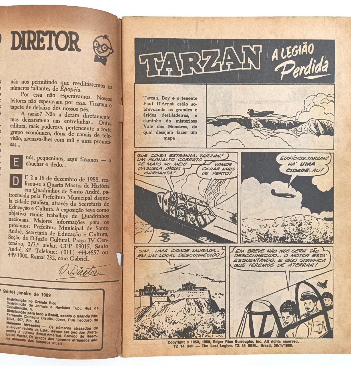 | Casa do Colecionador Tarzan nº 34, 12ª série, Ebal -1989. HQ/Gibi