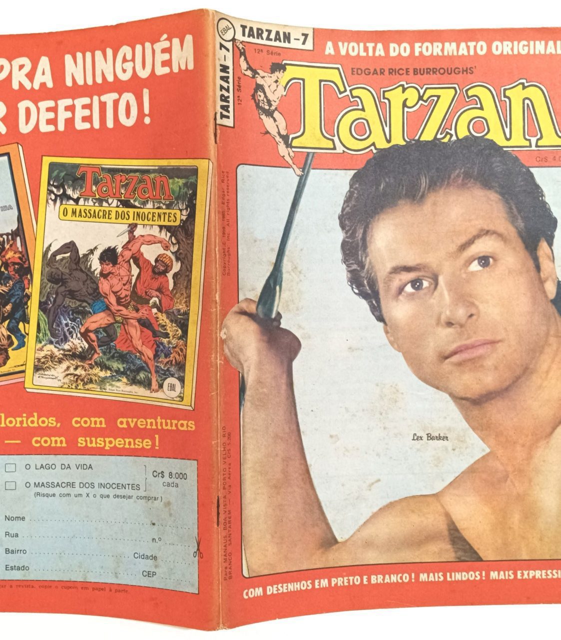 | Casa do Colecionador Tarzan nº 7, 12ª série, Ebal -1985. HQ/Gibi