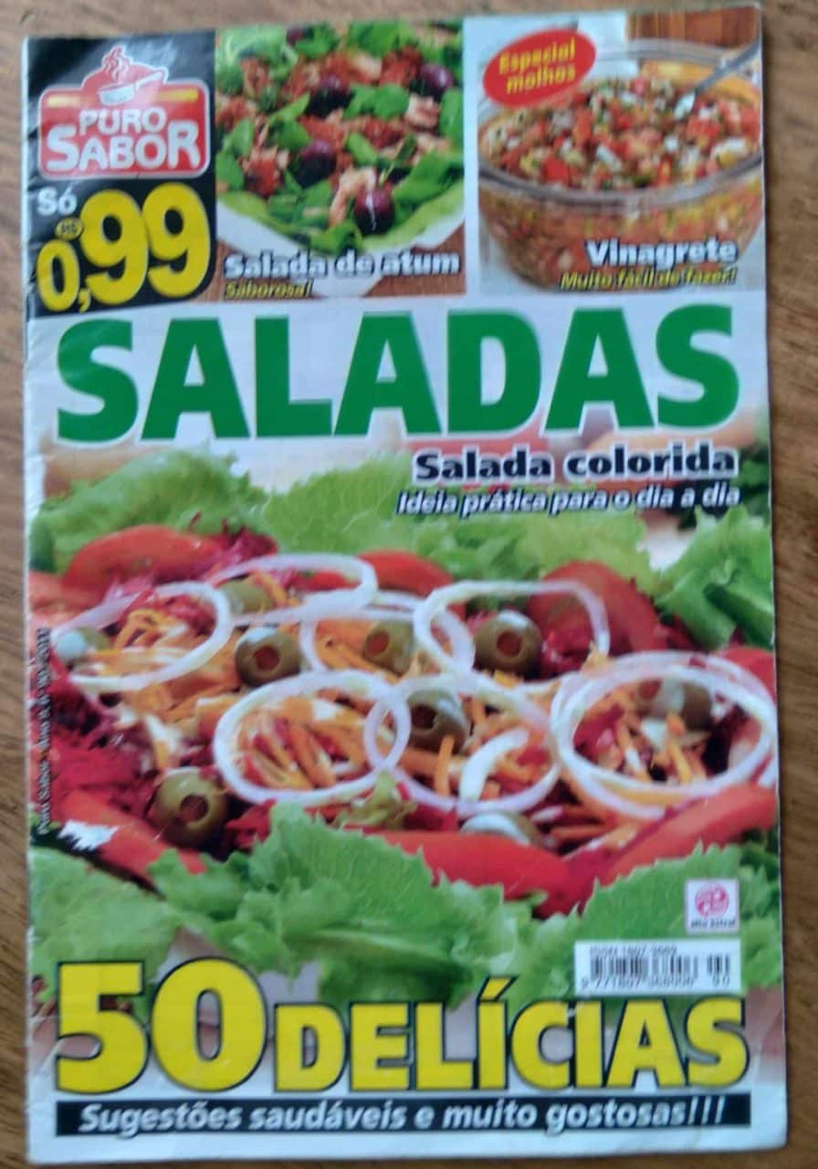 | Casa do Colecionador 242S Revista Puro sabor 90. Saladas coloridas 50 delicias.