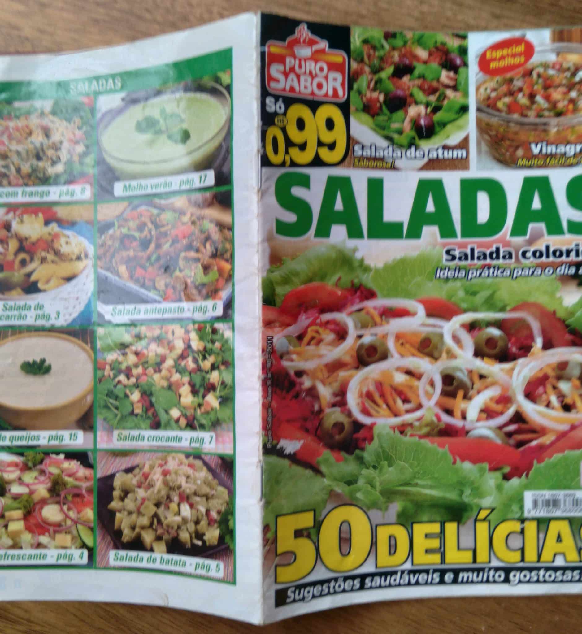| Casa do Colecionador 242S Revista Puro sabor 90. Saladas coloridas 50 delicias.