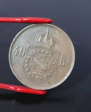 40 Réis 1879 escassa/com detalhe no reverso