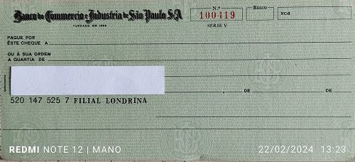 CHEQUE BANCÁRIO