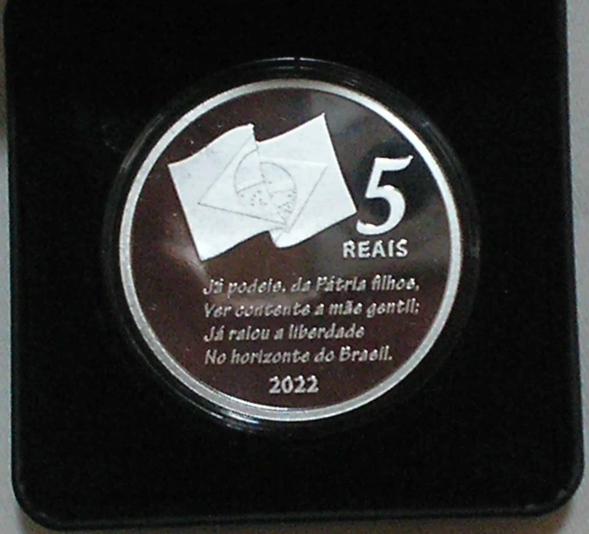 | Casa do Colecionador Estojo Bco Central do Brasil - 5 Reais - 1822 / 2022 = Bicentenário da Independência do Brasil