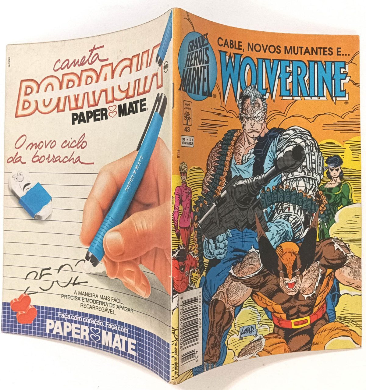 | Casa do Colecionador Grandes Heróis Marvel 1ª série, nº43: Wolverine. Abril-1994.HQ/Gibi