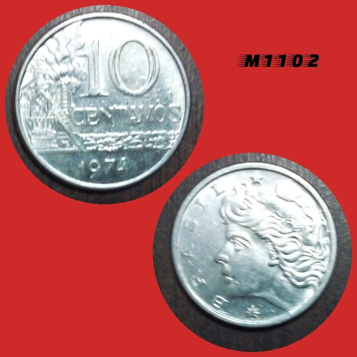 | Casa do Colecionador Moeda 10 centavos - Aço Inox - 4,2g - 23mm - 1974 - M1102