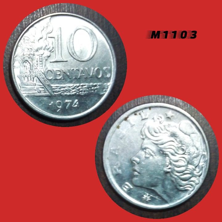 | Casa do Colecionador Moeda 10 centavos - Aço Inox - 4,2g - 23mm - 1974 - M1103
