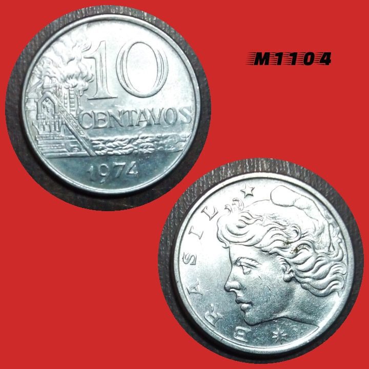| Casa do Colecionador Moeda 10 centavos - Aço Inox - 4,2g - 23mm - 1974 - M1104