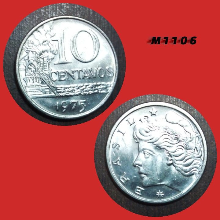 | Casa do Colecionador Moeda 10 centavos - Aço Inox - 4,2g - 23mm - 1975 - M1106