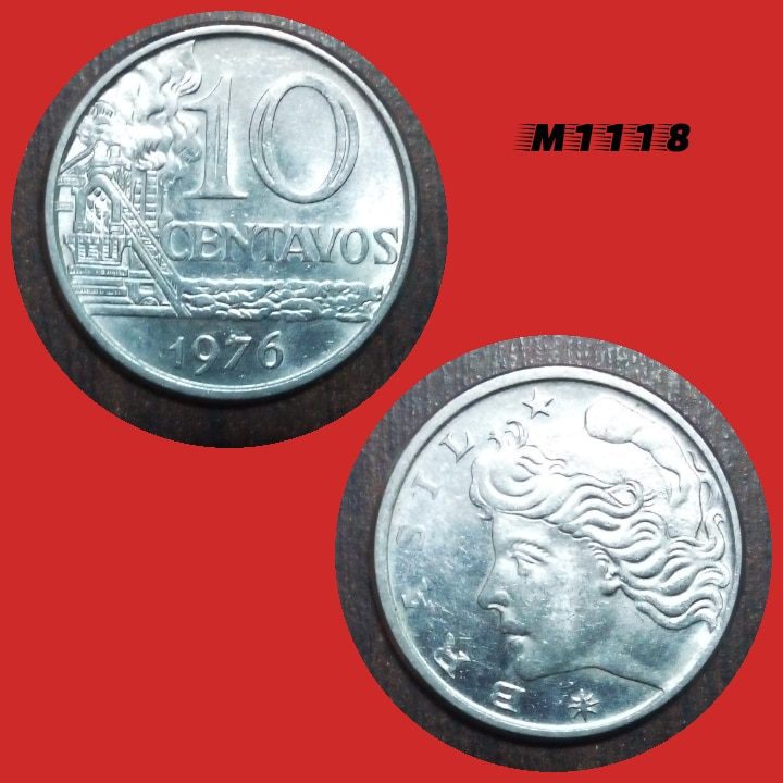 | Casa do Colecionador Moeda 10 centavos - Aço Inox - 4,2g - 23mm - 1976 - M1118