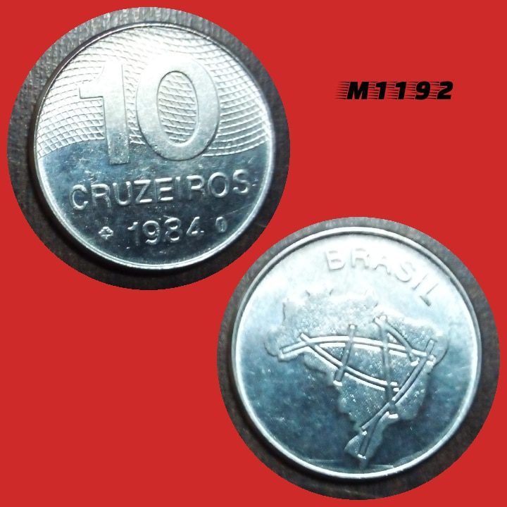 | Casa do Colecionador Moeda 10 cruzeiros - Aço Inox - 5,3g - 24mm - 1984 - M1192