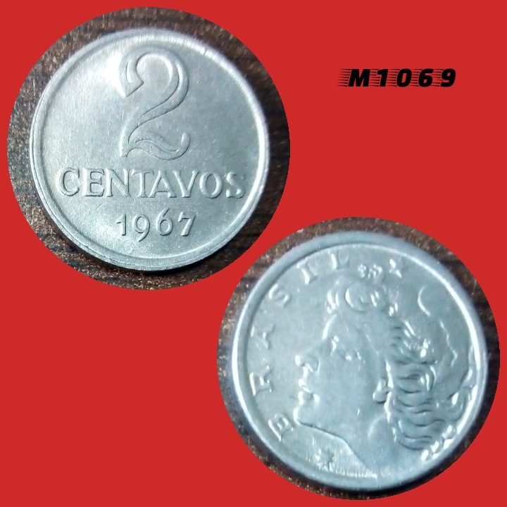 | Casa do Colecionador Moeda 2 centavos - Aço Inox - 3,2g - 19mm - 1967 - M1069
