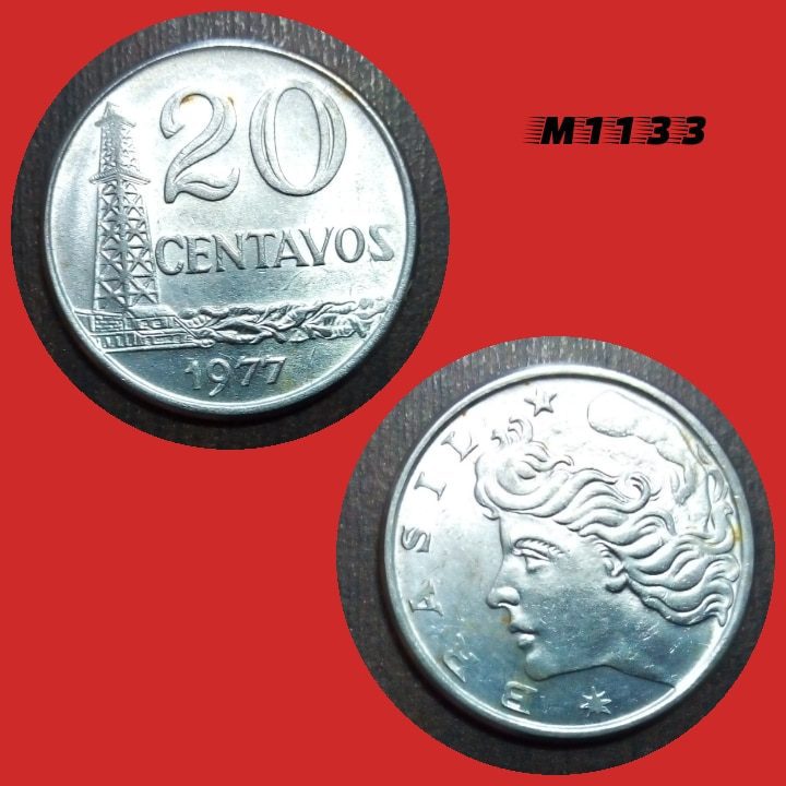 | Casa do Colecionador Moeda 20 centavos Aço Inox - 5,7g - 25mm - 1977 - M1133