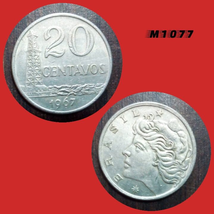 | Casa do Colecionador Moeda 20 centavos - CuproNíquel - 7,8g - 25mm - 1967 - M1077