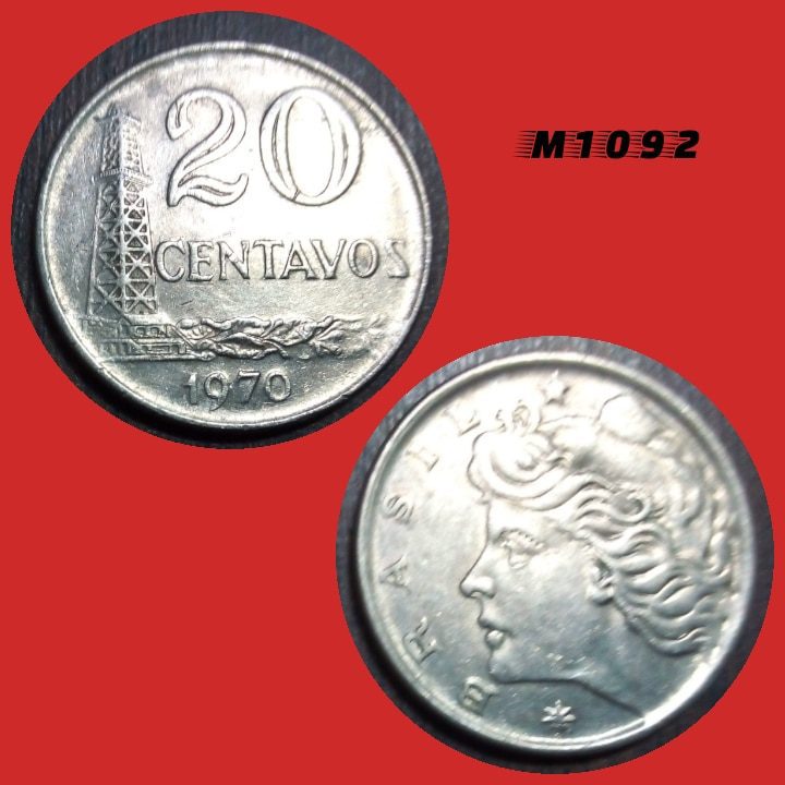 | Casa do Colecionador Moeda 20 centavos - CuproNíquel - 7,8g - 25mm - 1970 - M1092