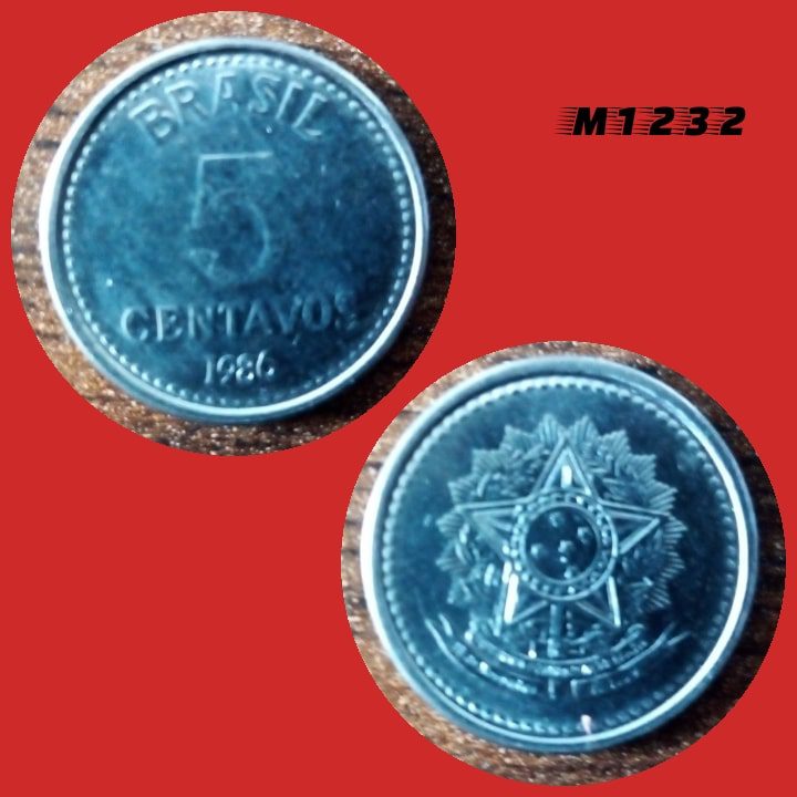 | Casa do Colecionador Moeda 5 centavos - Aço Inox - 1,8g - 16mm - 1986 - M1232