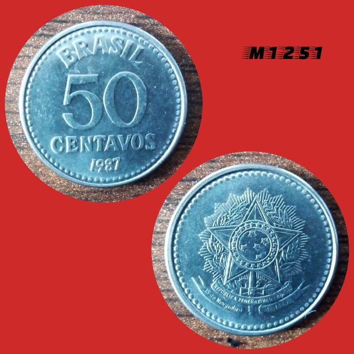 | Casa do Colecionador Moeda 50 centavos - Aço Inox - 3,6g - 21mm - 1987 - M1251
