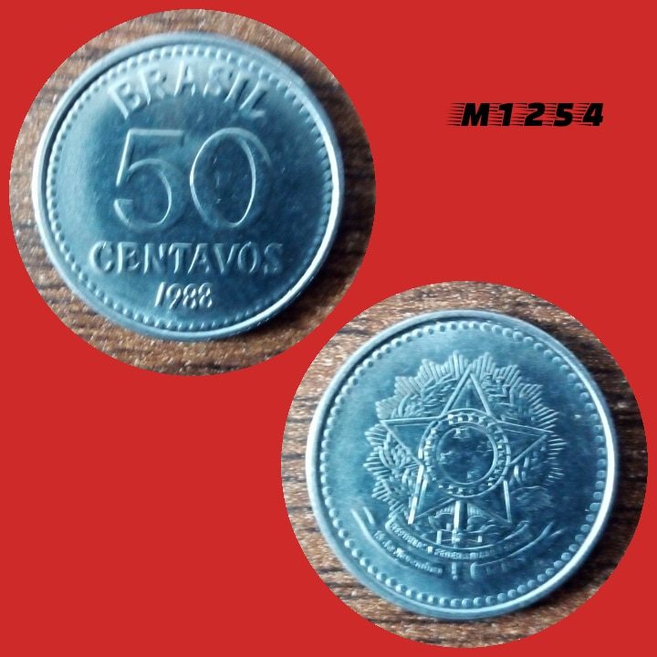 | Casa do Colecionador Moeda 50 centavos - Aço Inox - 3,6g - 21mm - 1988 - M1254
