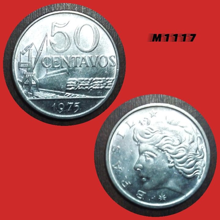 | Casa do Colecionador Moeda 50 centavos - Aço Inox - 6,6g - 27mm - 1975 - M1117
