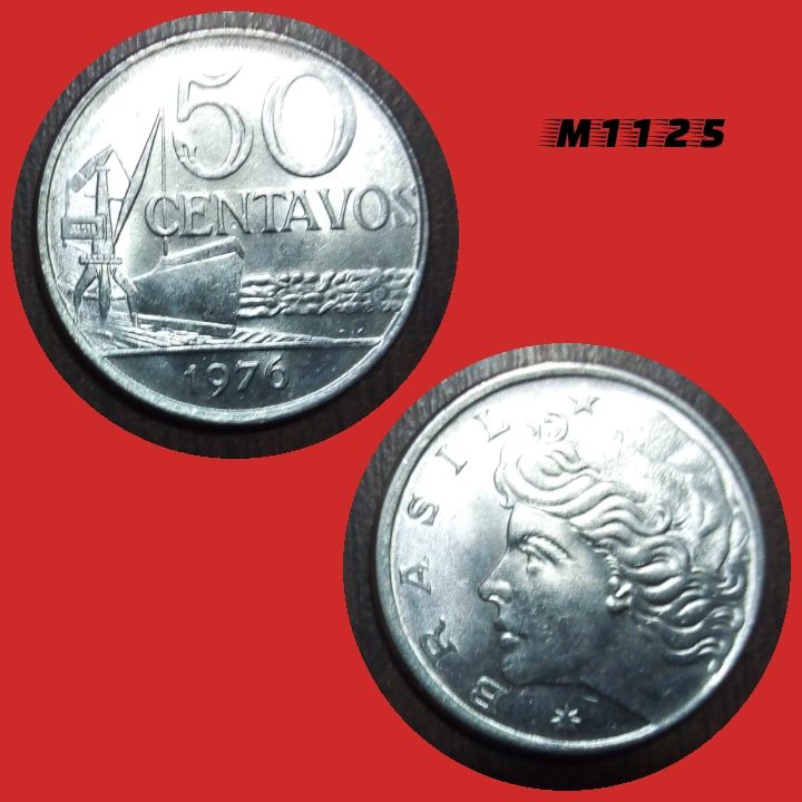 | Casa do Colecionador Moeda 50 centavos - Aço Inox - 6,6g - 27mm - 1976 - M1125