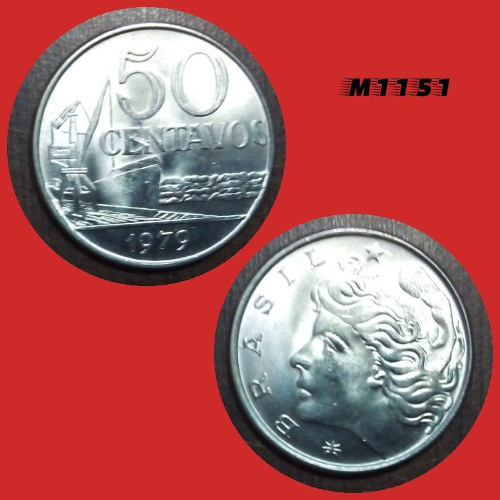 | Casa do Colecionador Moeda 50 centavos - Aço Inox - 6,6g - 27mm - 1979 - M1151