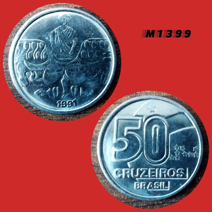 | Casa do Colecionador Moeda 50 Cruzeiros - Aço Inox - 4,8g - 23,5mm - 1991 - M1399