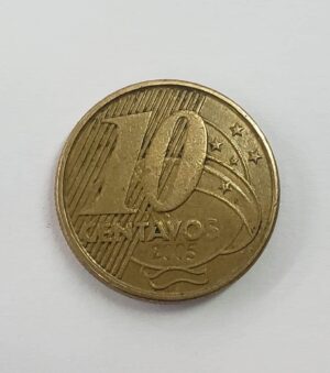 Moeda anomala de 10 centavos 2005 Globo Triplo